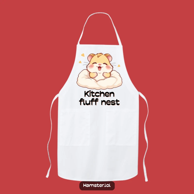 Funny Hamster Apron: Kitchen accessory with giggling rodent in bedding, a fun funny gift