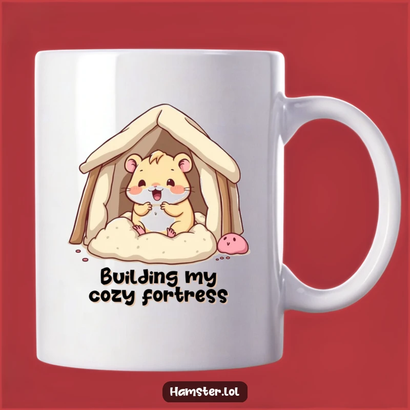 Funny Kawaii Hamster Fort Mug - Hilarious Gift for Cozy Builders & Hamster Fans