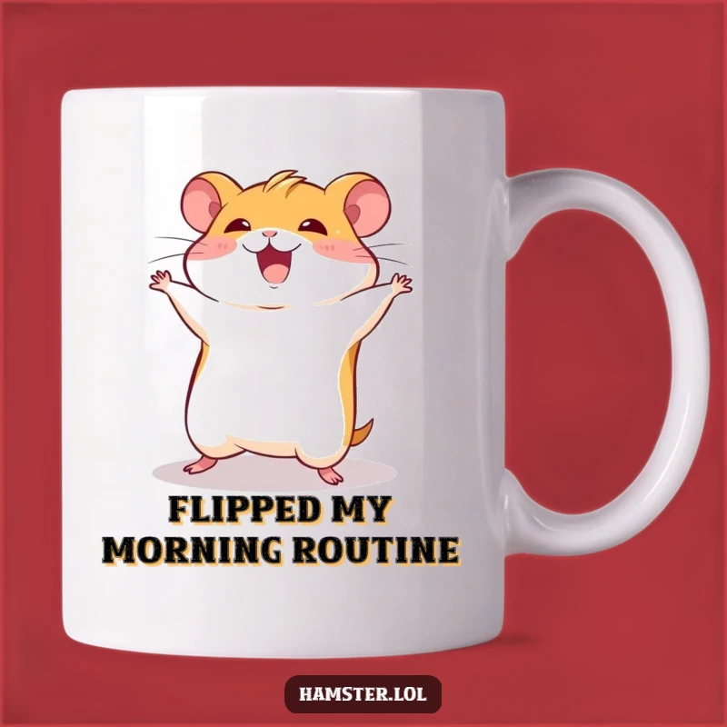 Funny Joyful Hamster Somersault Mug - Hilarious Gift for Active & Cute Lovers