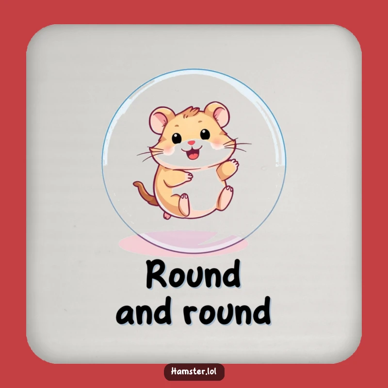 Funny Hamster Ball Coaster: Playful Character Rolling, Bar Humorous Gift for Table Protection