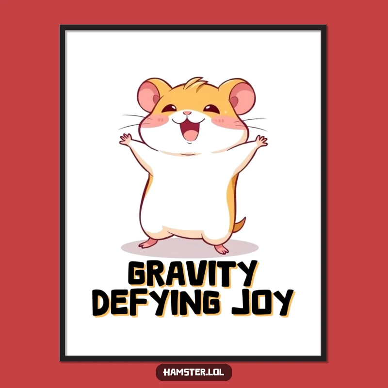 Funny Hamster Acrobat Poster - Hilarious Gift for Joyful Wall Decor
