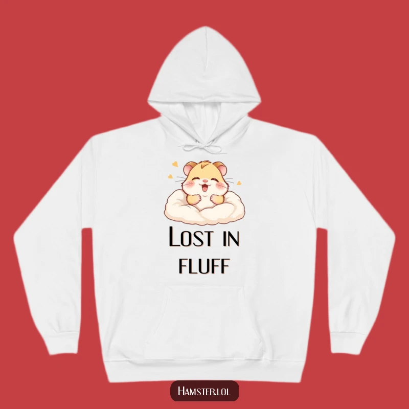 Funny Hamster Hoodie: Cozy sweatshirt with giggling rodent in bedding, a warm funny gift