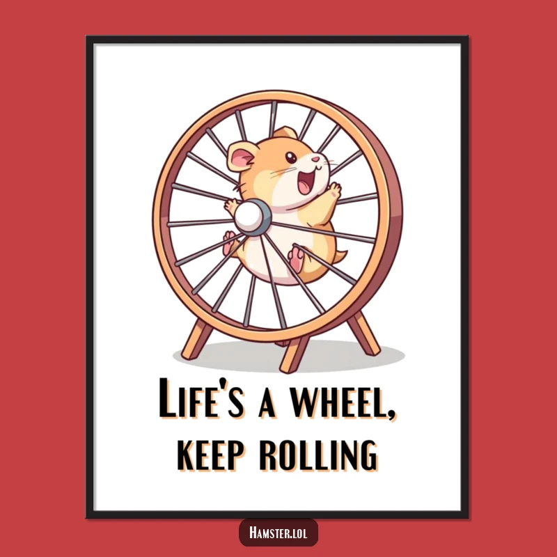 Funny Free Printable Wall Art: Hamster's Epic Wheel Zoom - DIY Downloadable Decor