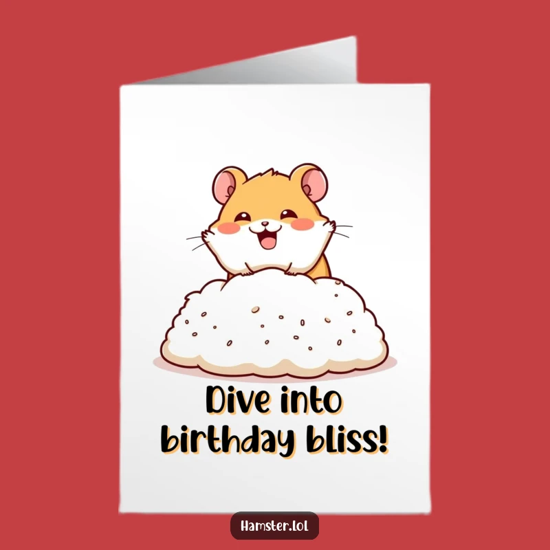 Free Printable Birthday Card: Hamster Dive Bedding, Funny Downloadable Gift