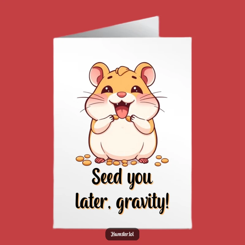 Free Printable Birthday Card: Funny Hamster Cheeky Seeds, Downloadable DIY Gift