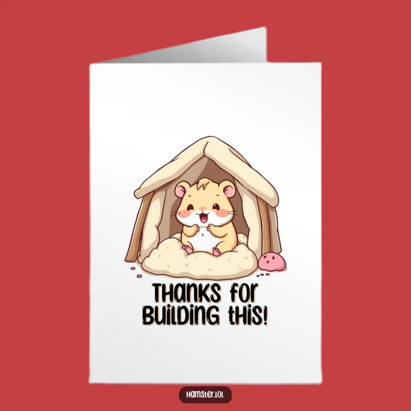 Free Printable Thank You Card: Hamster's Cozy Thanks - Funny Downloadable Gift