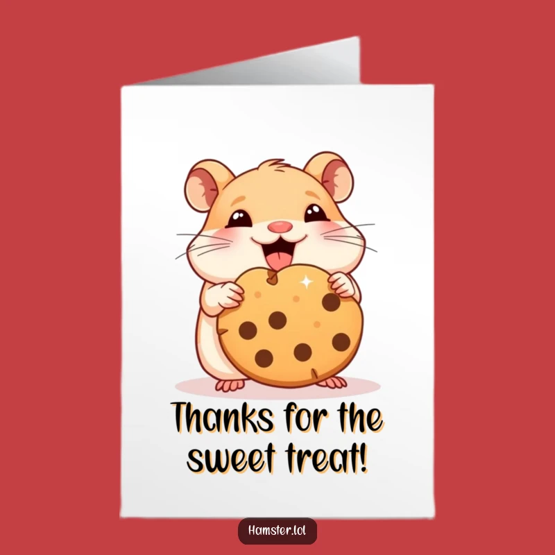Free Printable Thank You Card: Cheeky Hamster Cookie Lover, Funny Downloadable