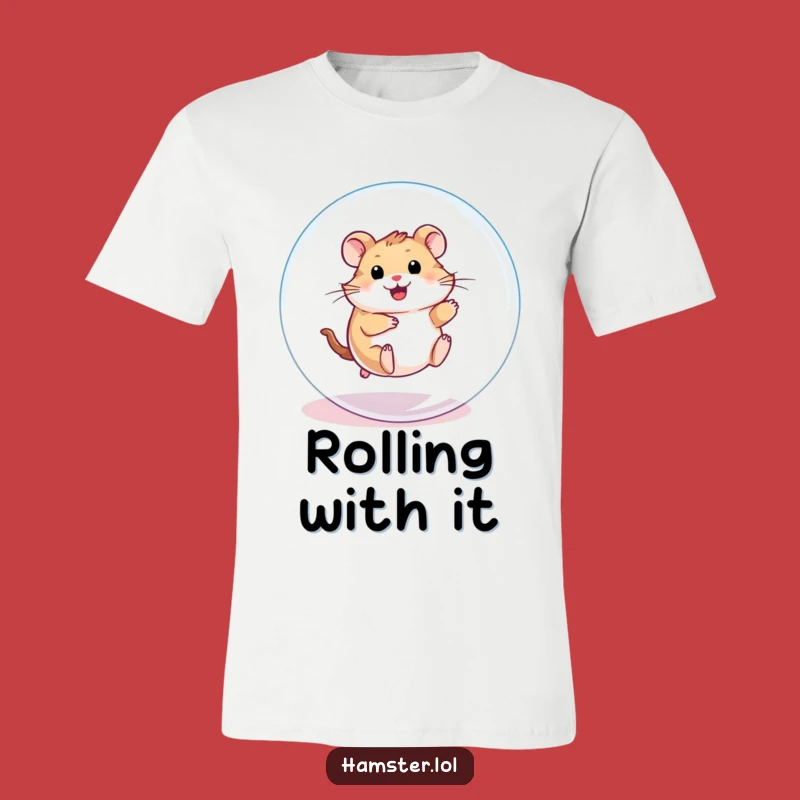 Funny Hamster Ball T-Shirt: Playful Character Rolling, Humorous Gift for Active Fun