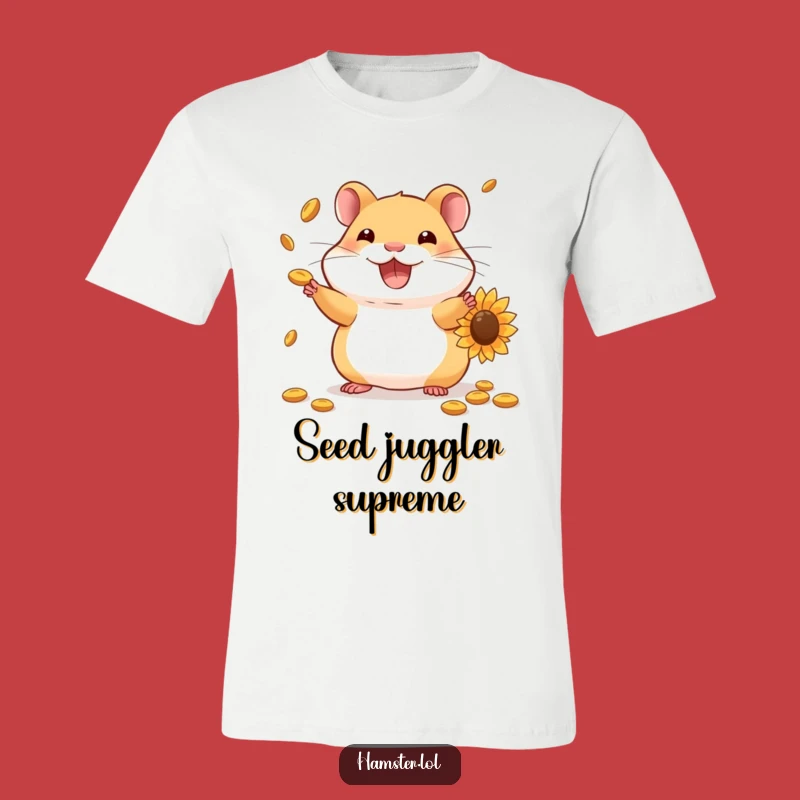 Funny Hamster Juggling Tee: Skilled Rodent Sunflower Seed Gift