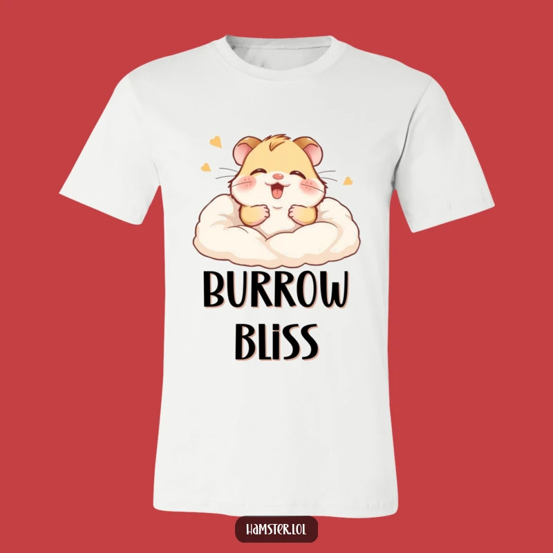 Funny Hamster T-Shirt: Giggling rodent buried in bedding, a super soft funny gift tee