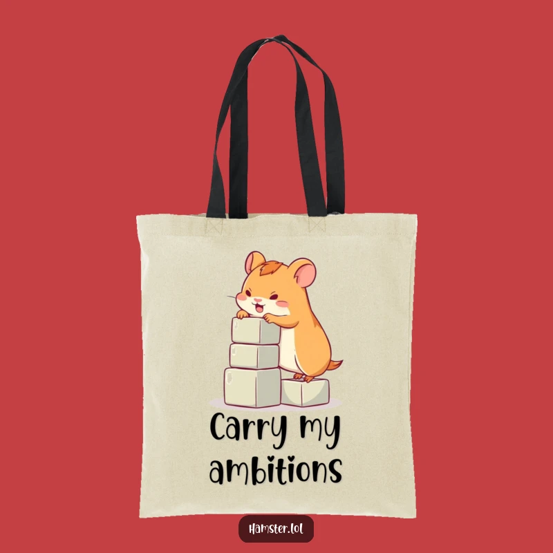 Funny Hamster Climbing Blocks Tote Bag - Stylish & Hilarious Accessory